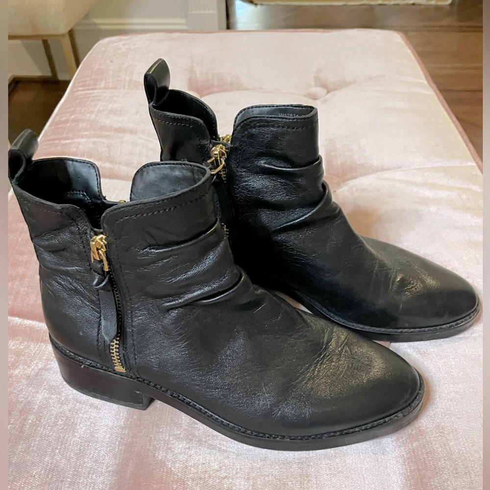 Cole Haan double zip leather boots, size 7.5